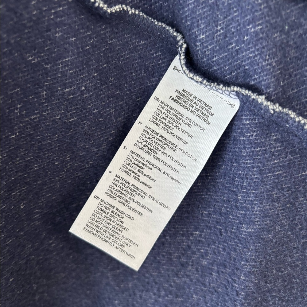 Adidas Women Medium Gray and Navy Open Front Quiet Luxury Athleisure Cozy Sporty - Picture 8 of 9